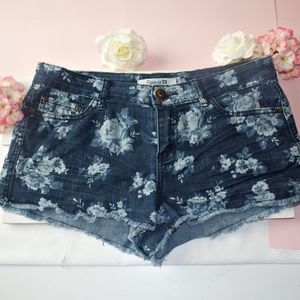 Forever 21 size 28 floral denim shorts.